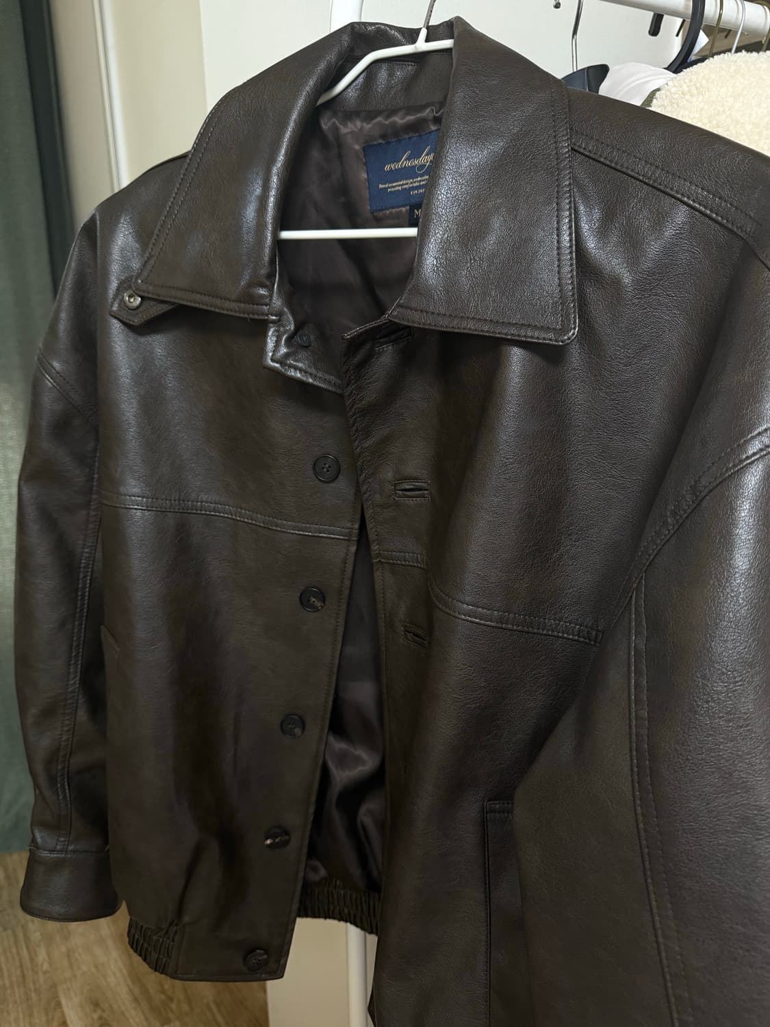 WednesdayOasis 아뜰리에에디션 W/ 투웨이비건레더자켓 브라운m 상품이미지6