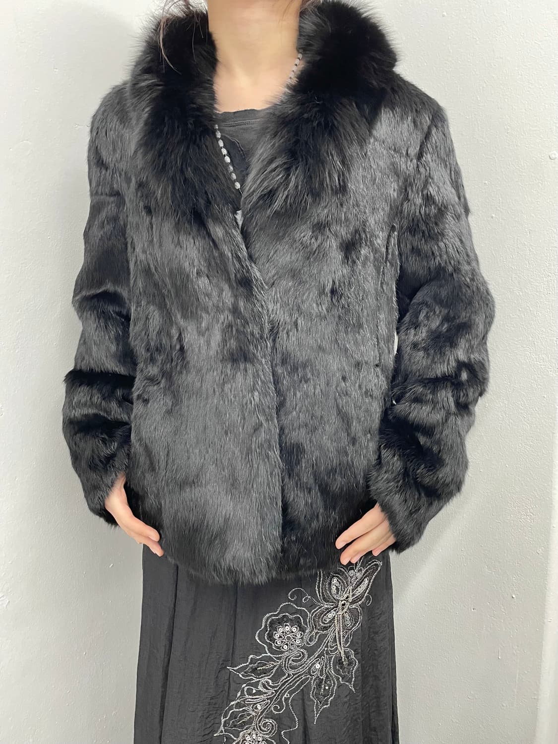 블랙 렉스 폭스 퍼자켓  상품이미지2