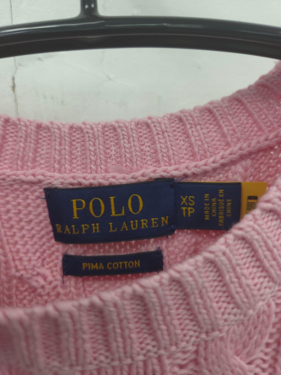 XS [큐알정품]폴로 랄프로렌 핑크 케이블 반팔 니트 상품이미지2