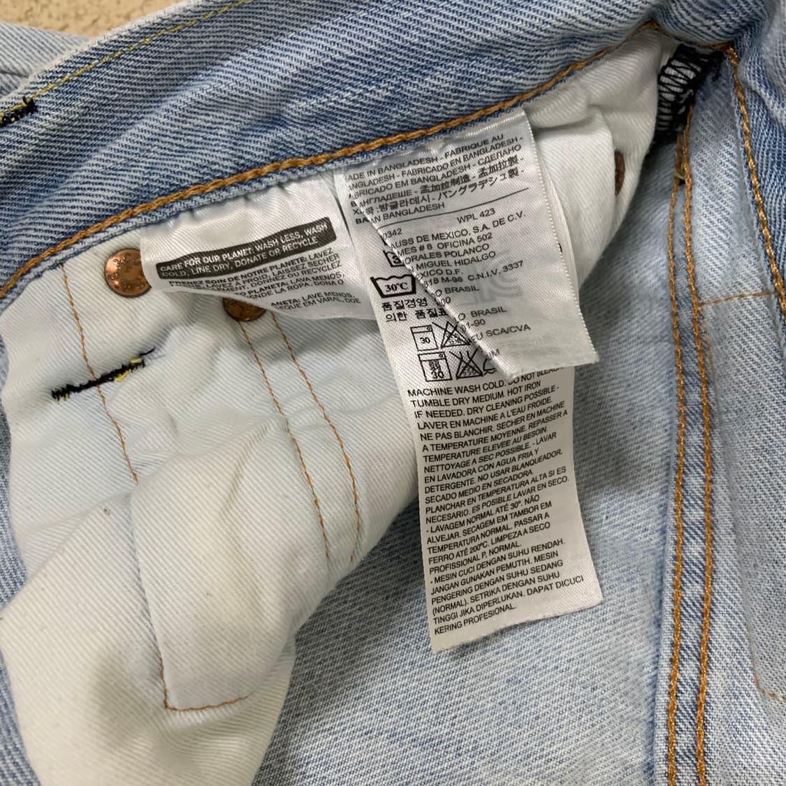 빈티지 리바이스 501 워싱 데님팬츠(34사이즈) 연청 남자청바지 상품이미지6