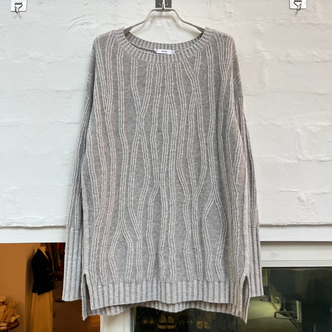 Vince 울 캐시미어 리브 니트 스웨터 XS 상품이미지1
