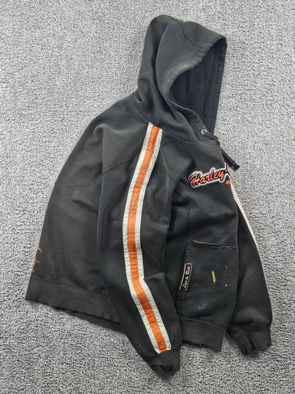 할리데이비슨 디스트레스드 커스텀 스웻 후드 티셔츠 ( L )/ 11375 상품이미지4