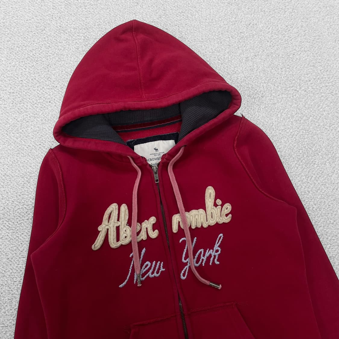 아베크롬비 스펠 로고 후드집업 레드 상품이미지3