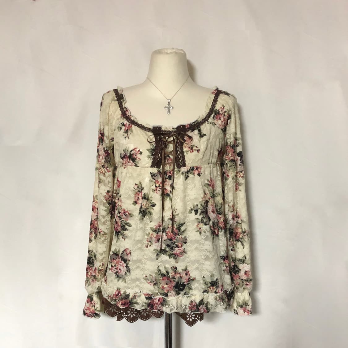 꽃무늬 레이스 블라우스  플로랄 상품이미지3