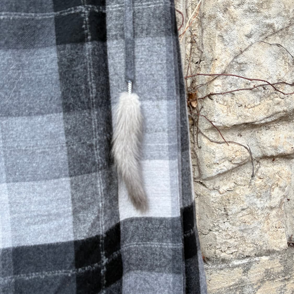 알파카 울 롱 체크 플리츠 랩스커트 빈티지 웨스턴 보헤미안 상품이미지4