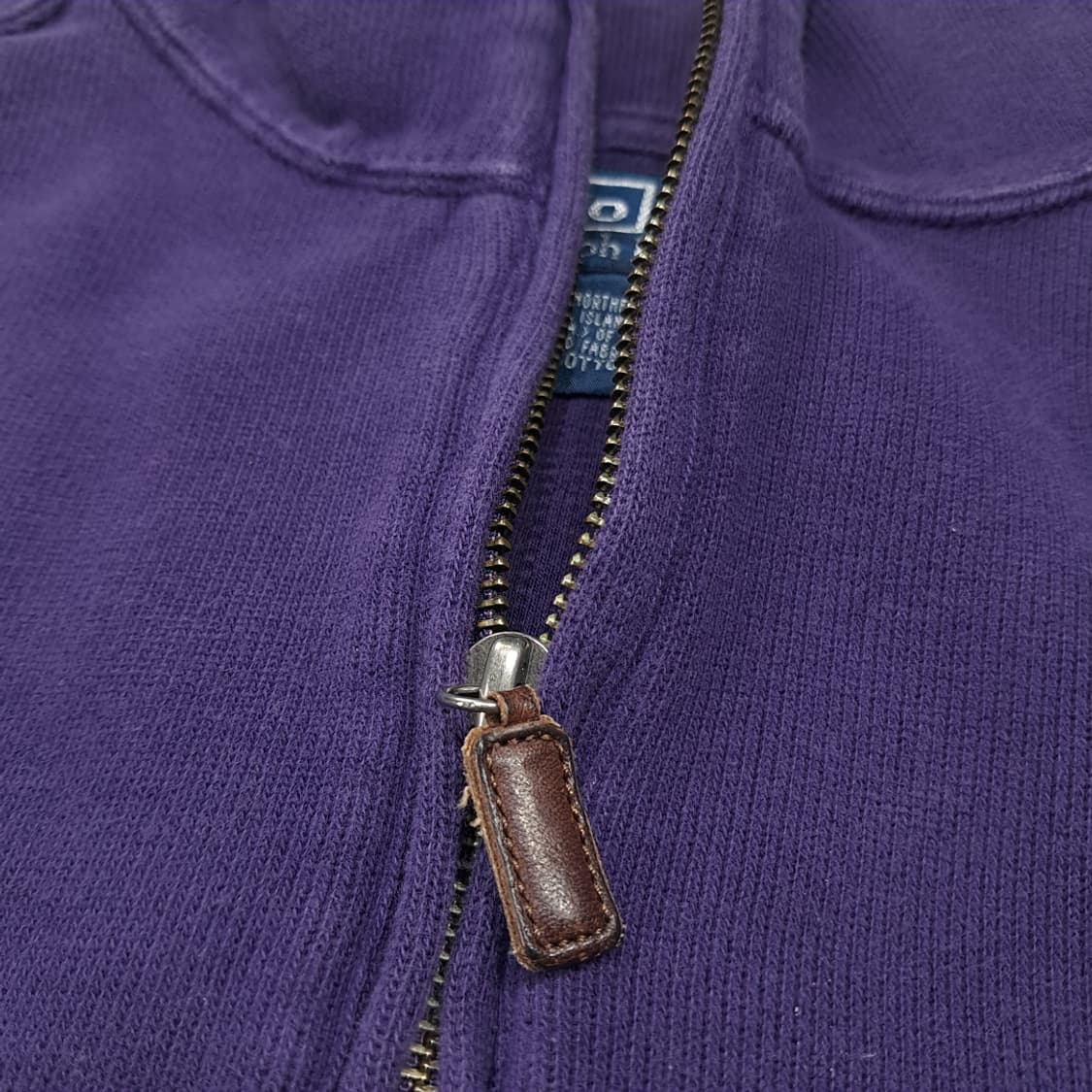 CL031 폴로 코튼 북마리아나 레더풀러 레드포니 퍼플 하프집업 니트 상품이미지4