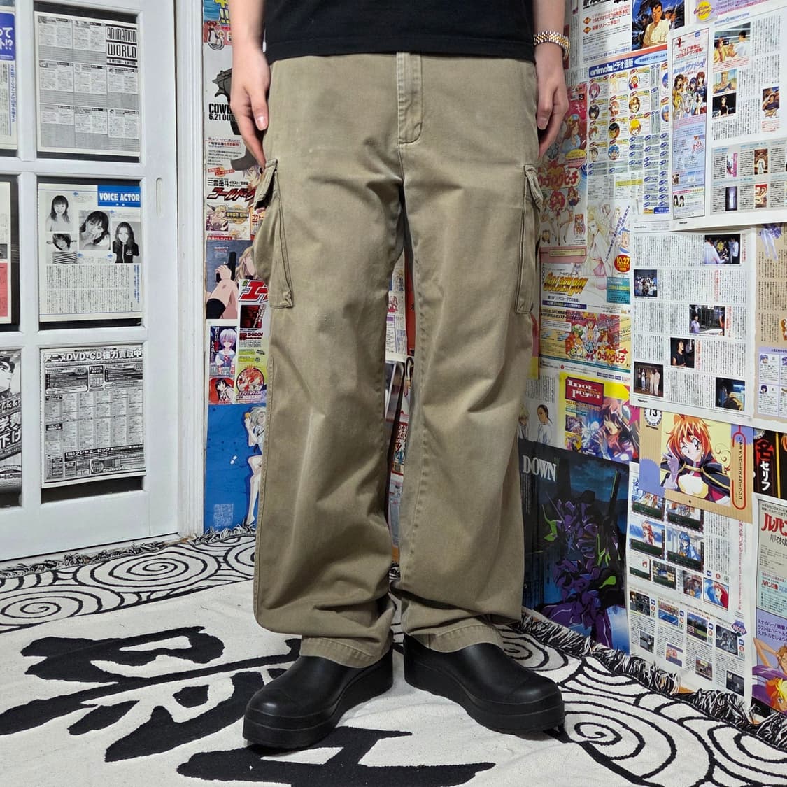JPN 에디바우어 카키 베이지 카고 코튼 팬츠 상품이미지1