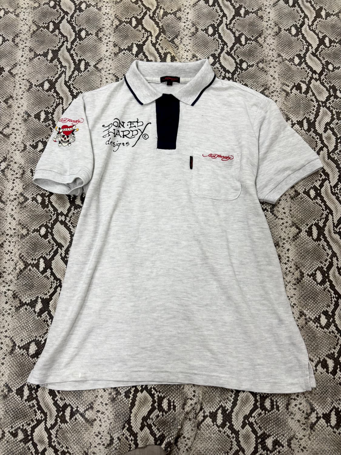 “Ed Hardy” Grey Print Tee 상품이미지1