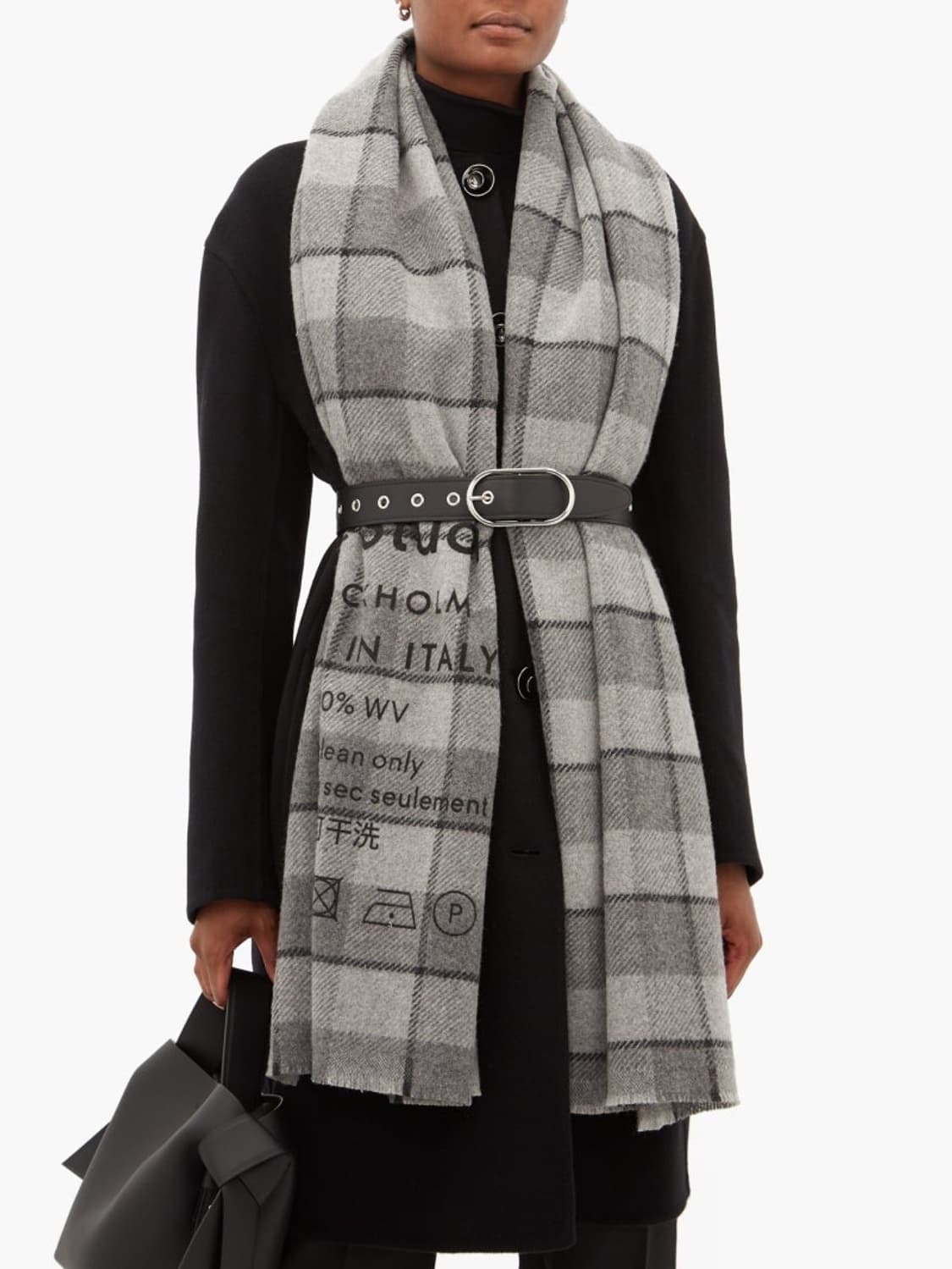 아크네 스튜디오 체크 머플러 그레이 상품이미지2