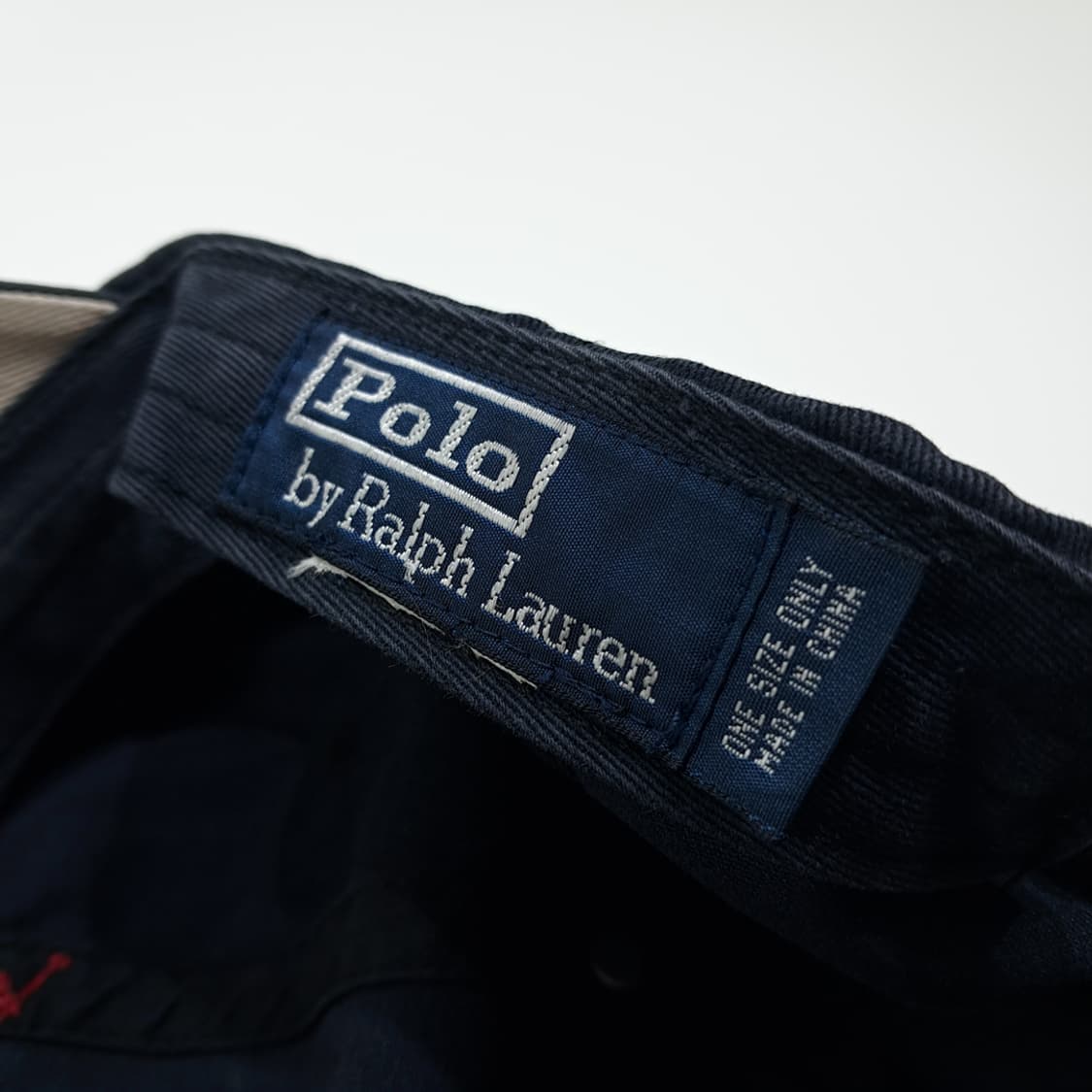 CL552 폴로 90s 가죽스트랩 다크네이비 자수 레드 볼캡 모자 상품이미지8