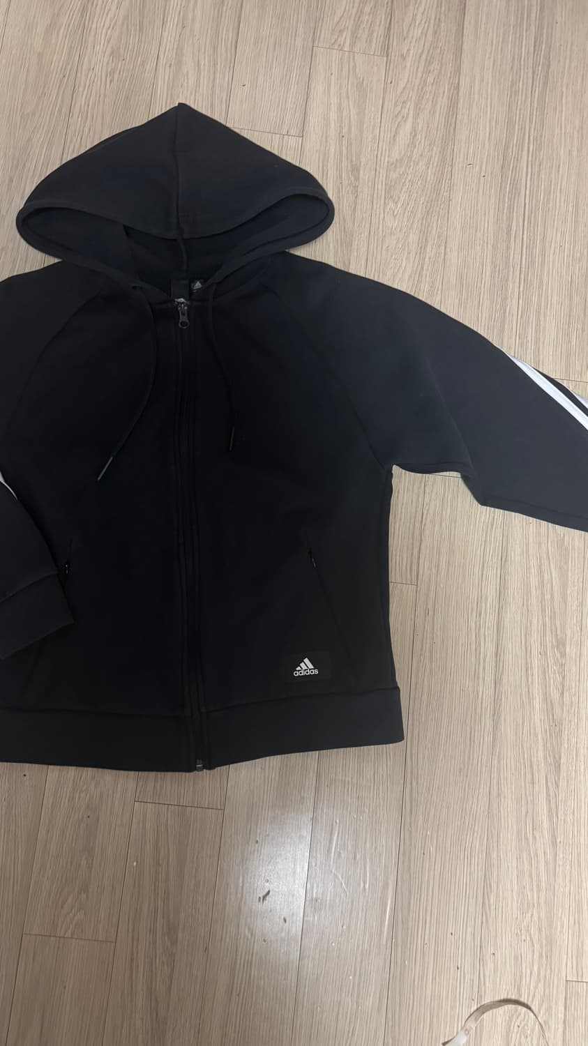 아디다스 여성 삼선 후드집업 S 블랙 상품이미지2