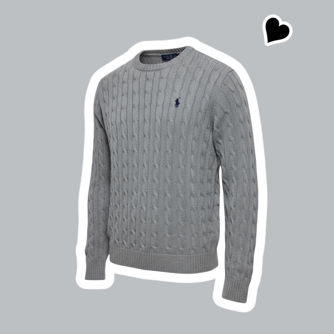 신형 폴로 랄프로렌 그레이 꽈배기 면니트 상품이미지1