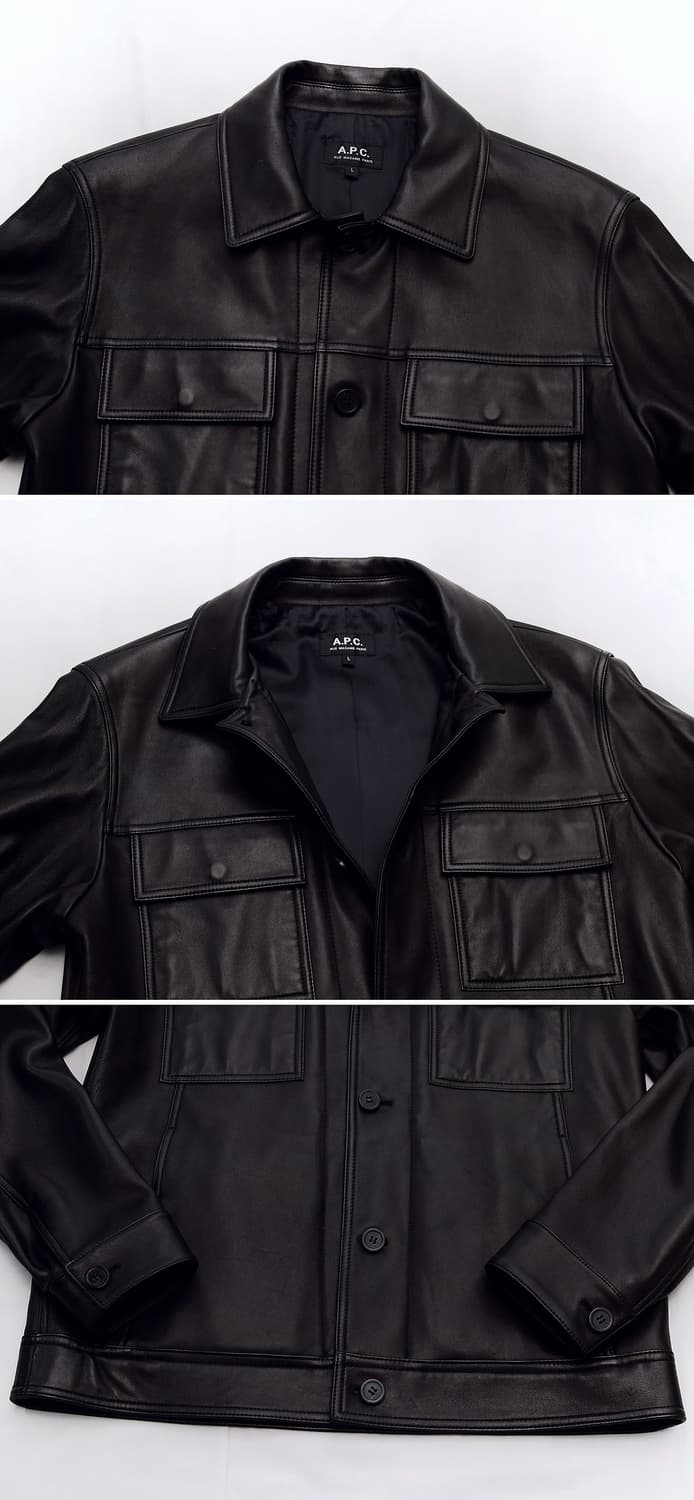 신품급) 아페쎄 (A.P.C) 저스틴 레더 트러커 자켓 (100+) 상품이미지4