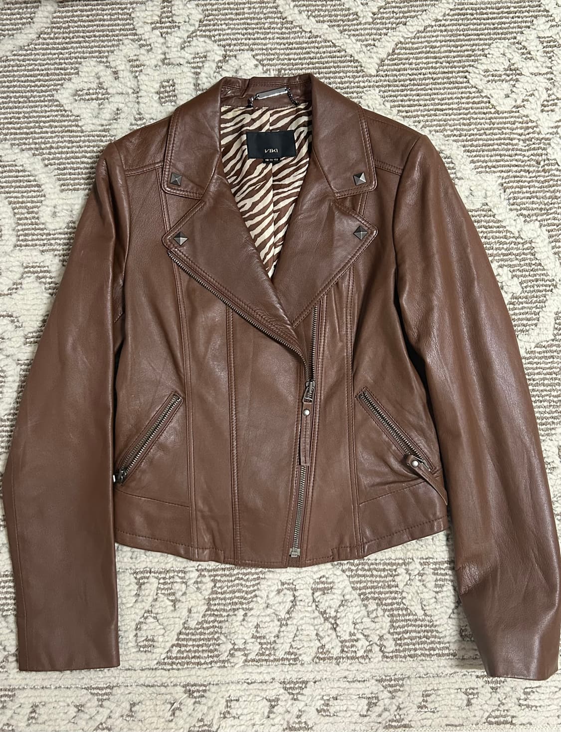 Y2k 00’s 스터드 리얼레더 양가죽 라이더자켓 상품이미지1