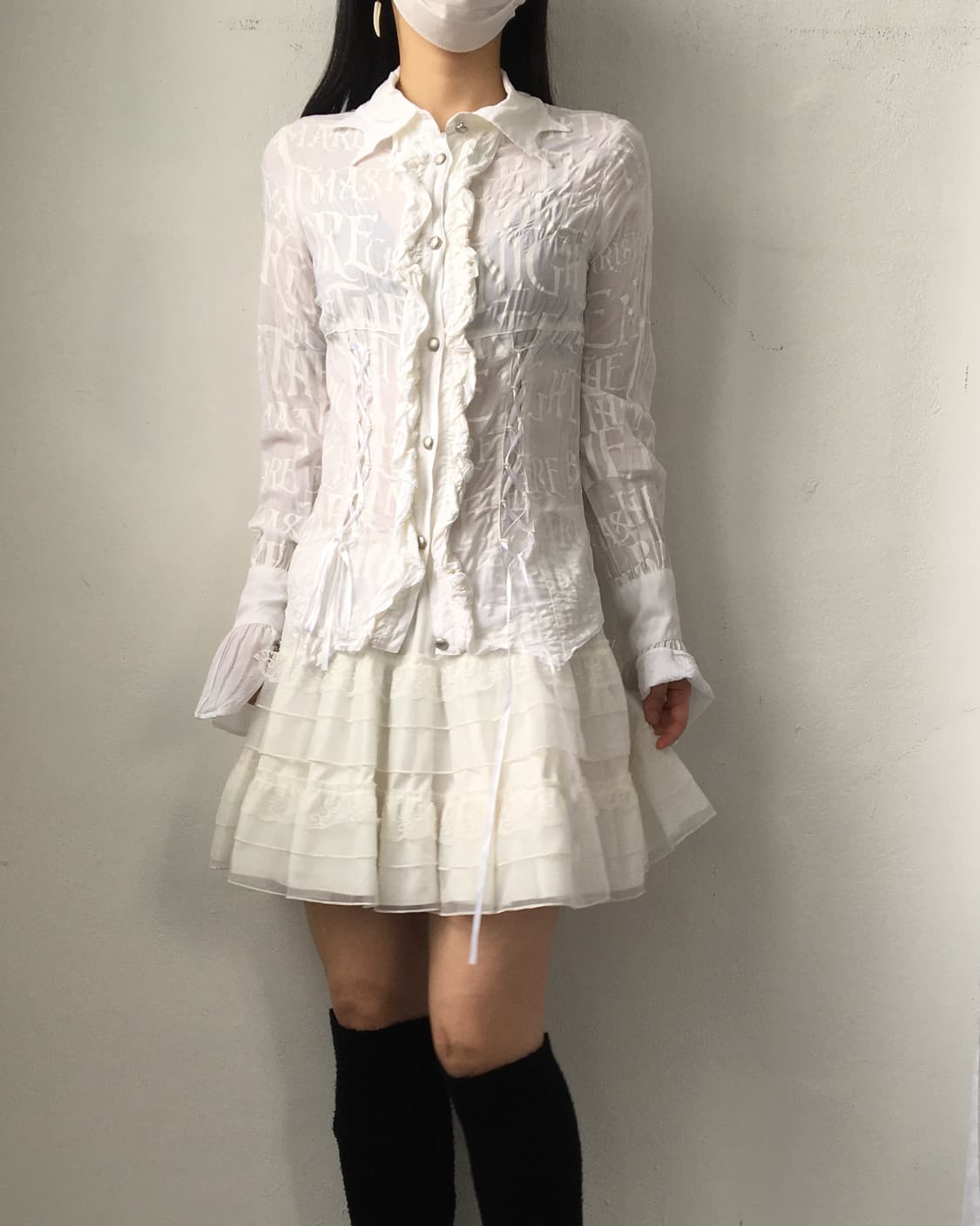 Lace trimming skirt 상품이미지4