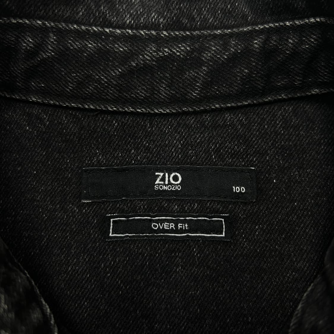 지오송지오 오버핏 흑청 데님셔츠 자켓(100) 상품이미지2