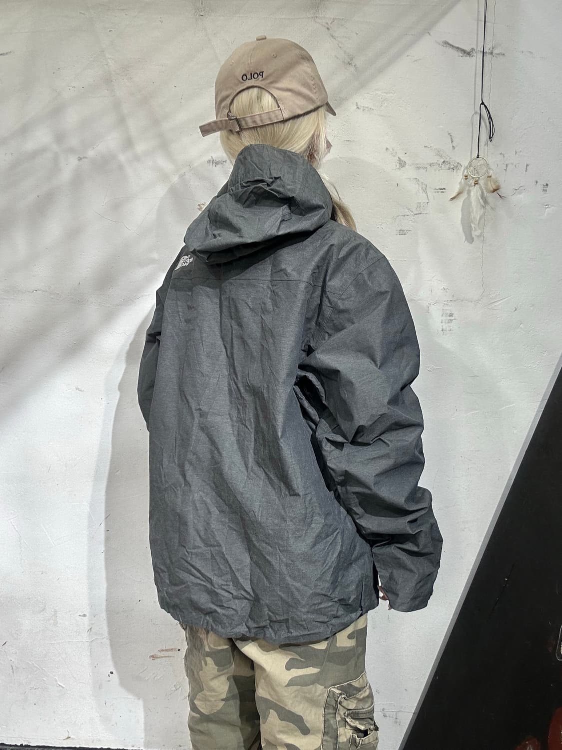 노스페이스 그레이 고프코어 후드 바람막이 자켓 L 상품이미지3