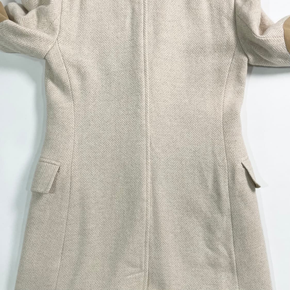 폴로 랄프로렌 우먼스 아이보리 헤링본 울 코트 상품이미지7