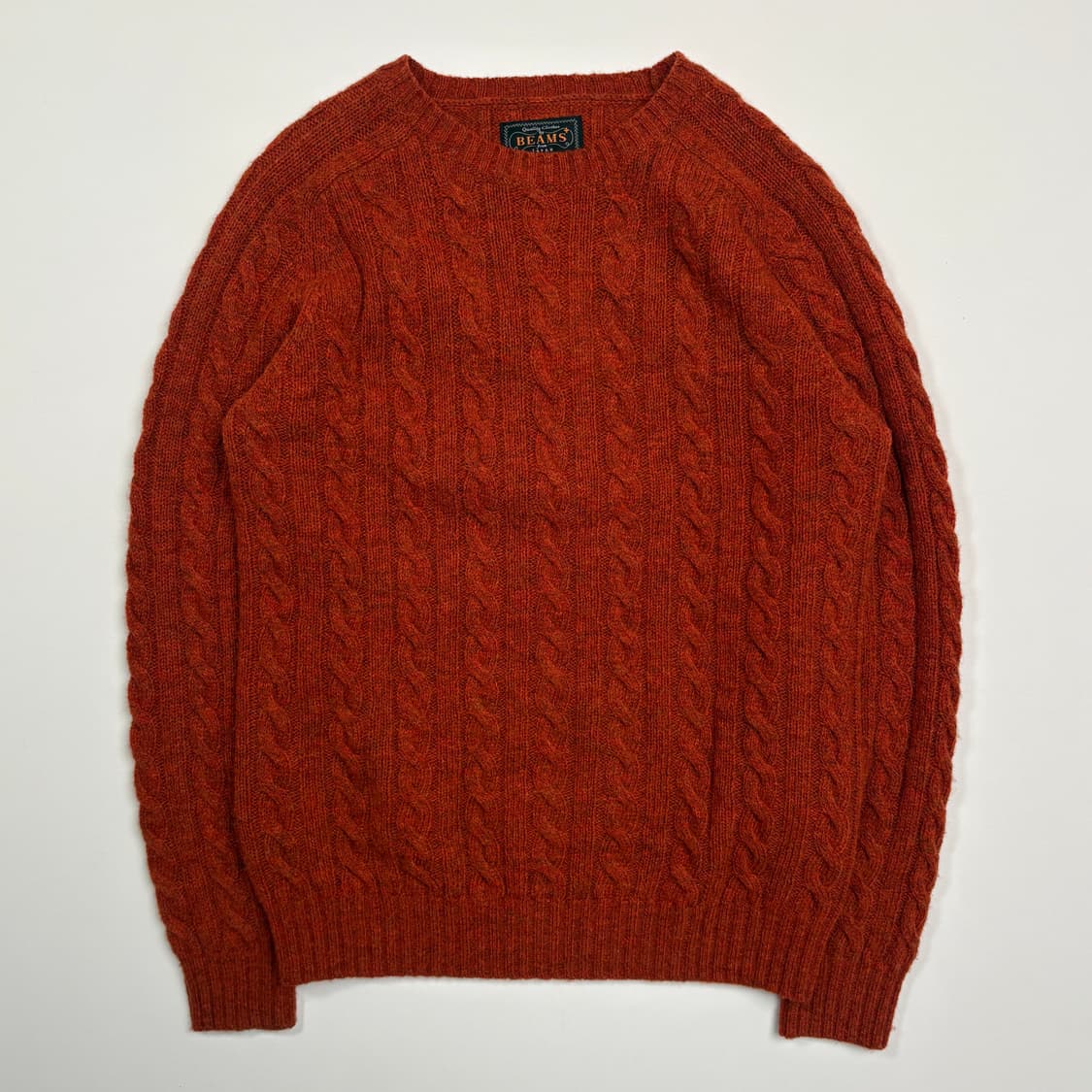 [S] Beams cable sweater knit orange 상품이미지1