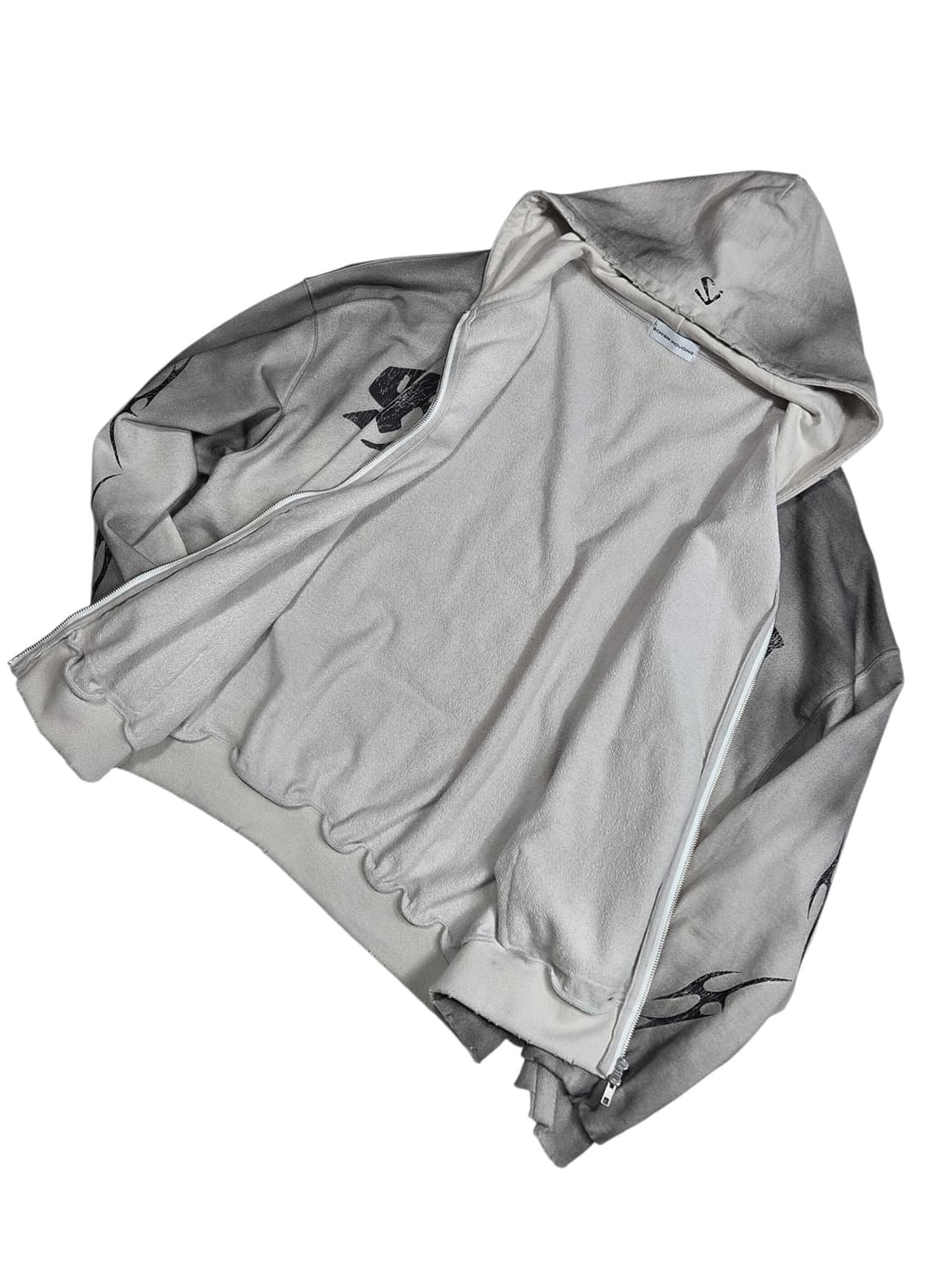 스키즘 인듀싱 라이트그레이 블랙워싱 후드집업 L 상품이미지4