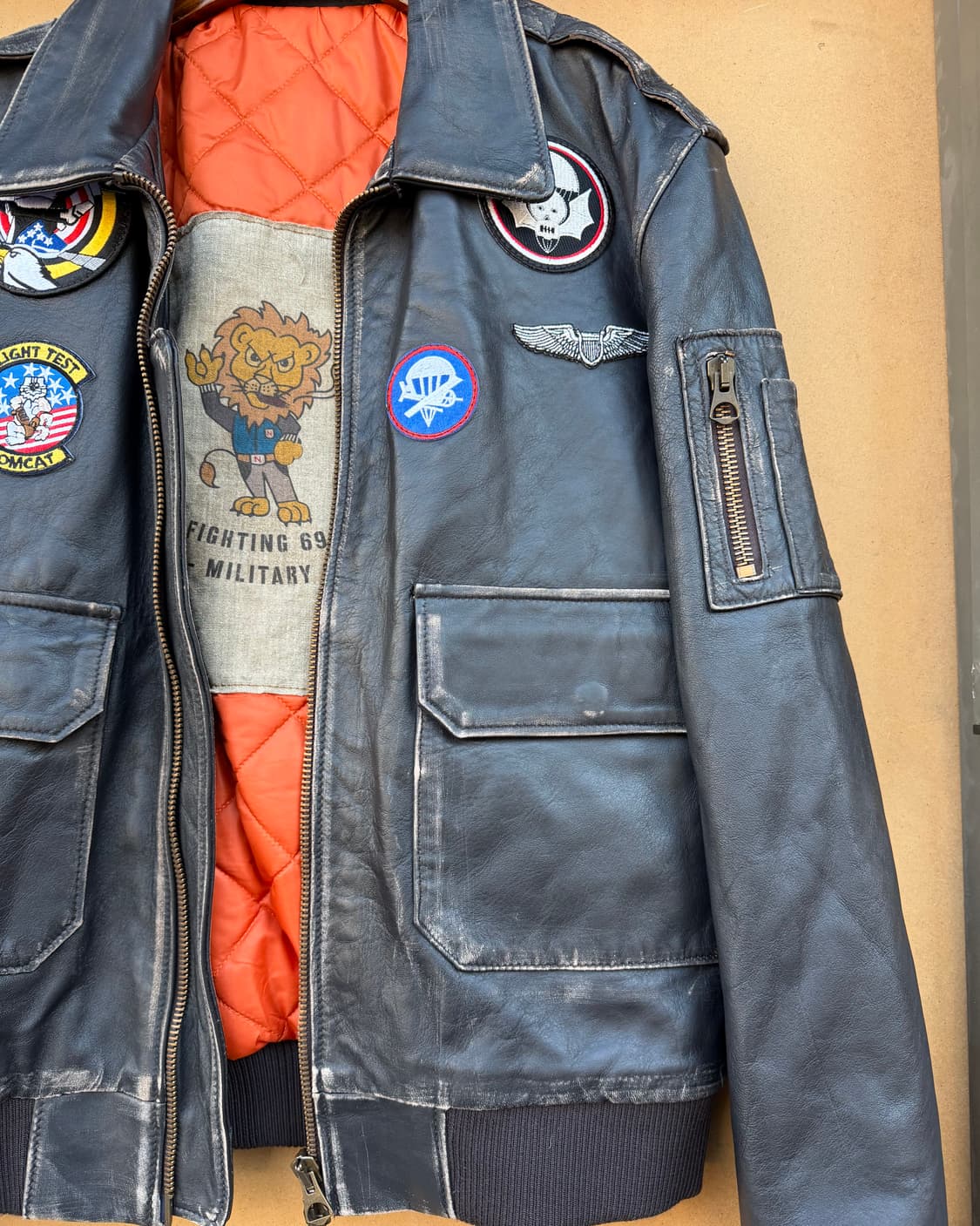 이태리 메이드 레더 플라이트 자켓 상품이미지4