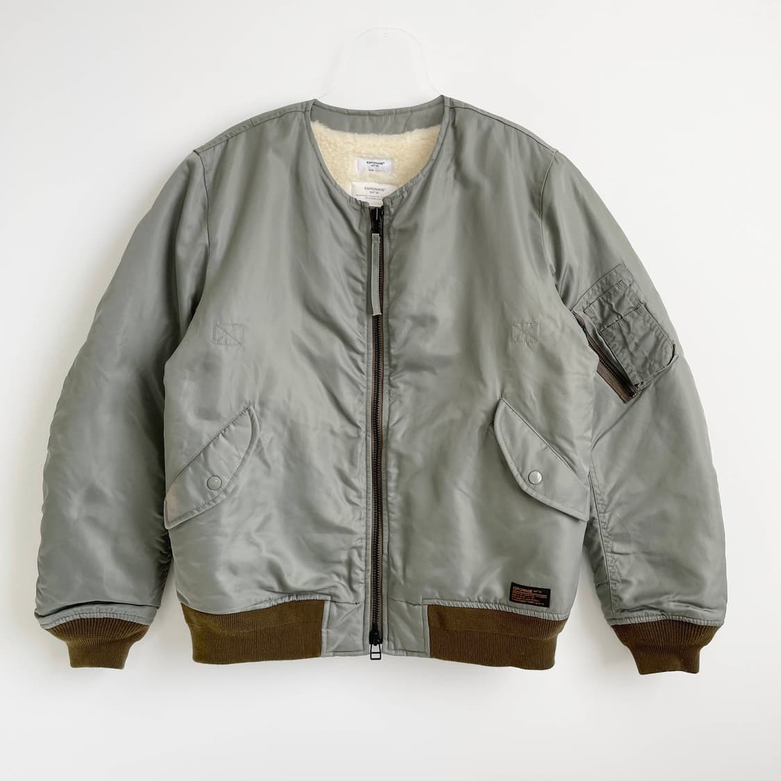 F2 에스피오나지 Yupon 넥리스 보아 MA-1 재킷 올리브 L사이즈 상품이미지1