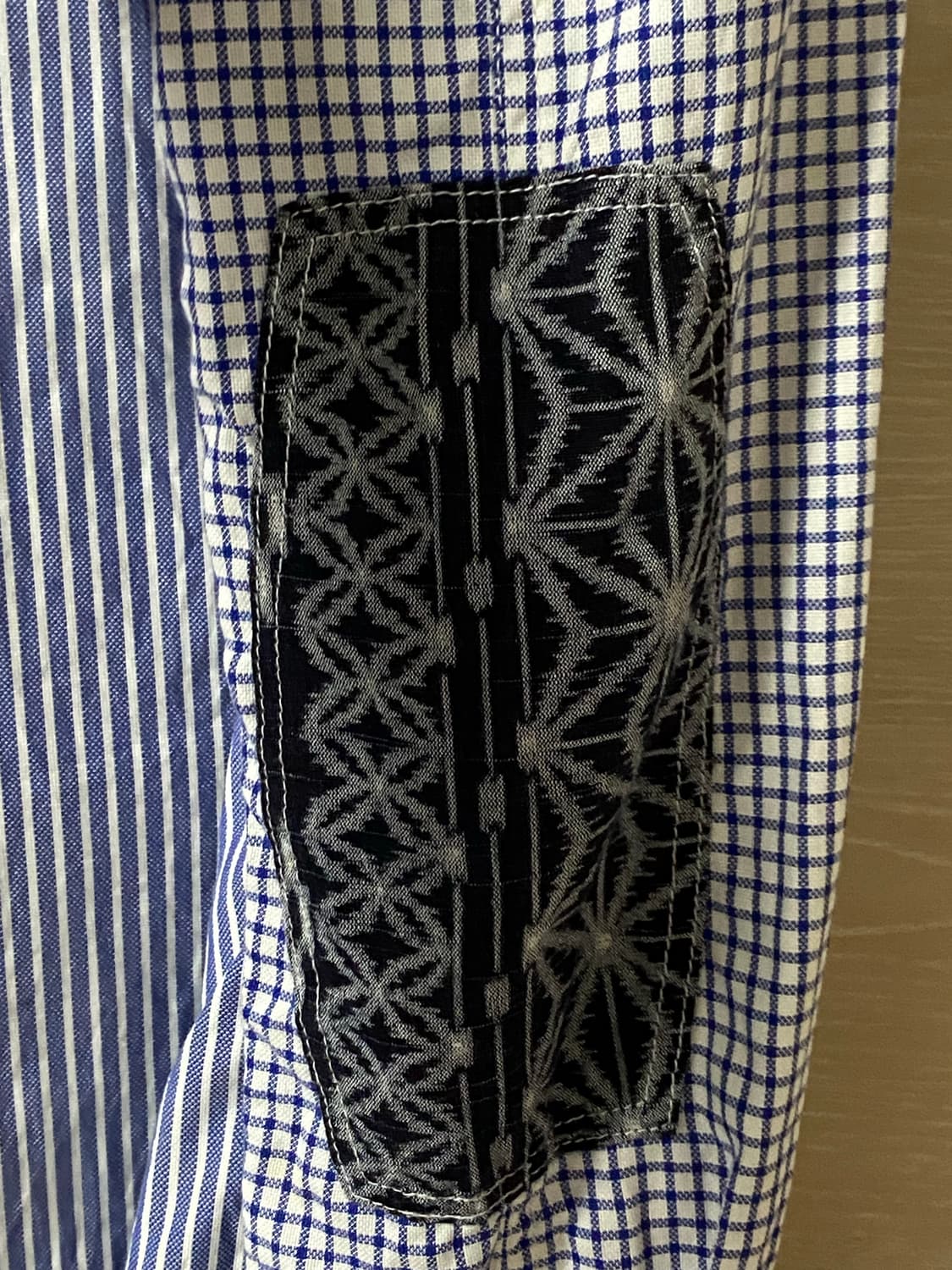 준야와타나베 맨 패치워크 체크 셔츠 M 상품이미지8