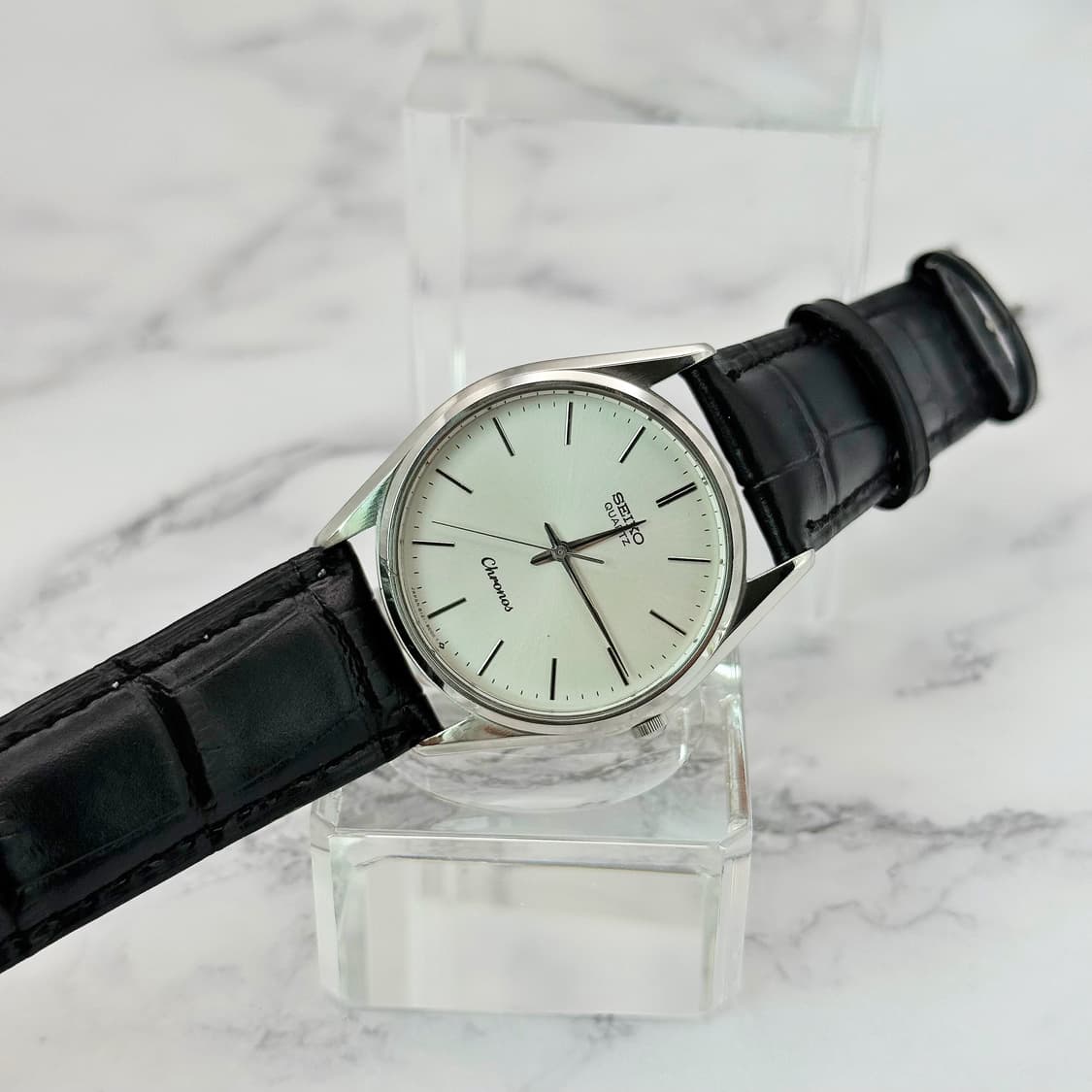 70s80s 빈티지 세이코 크로노스 실버 썬레이 드레스 워치 상품이미지4