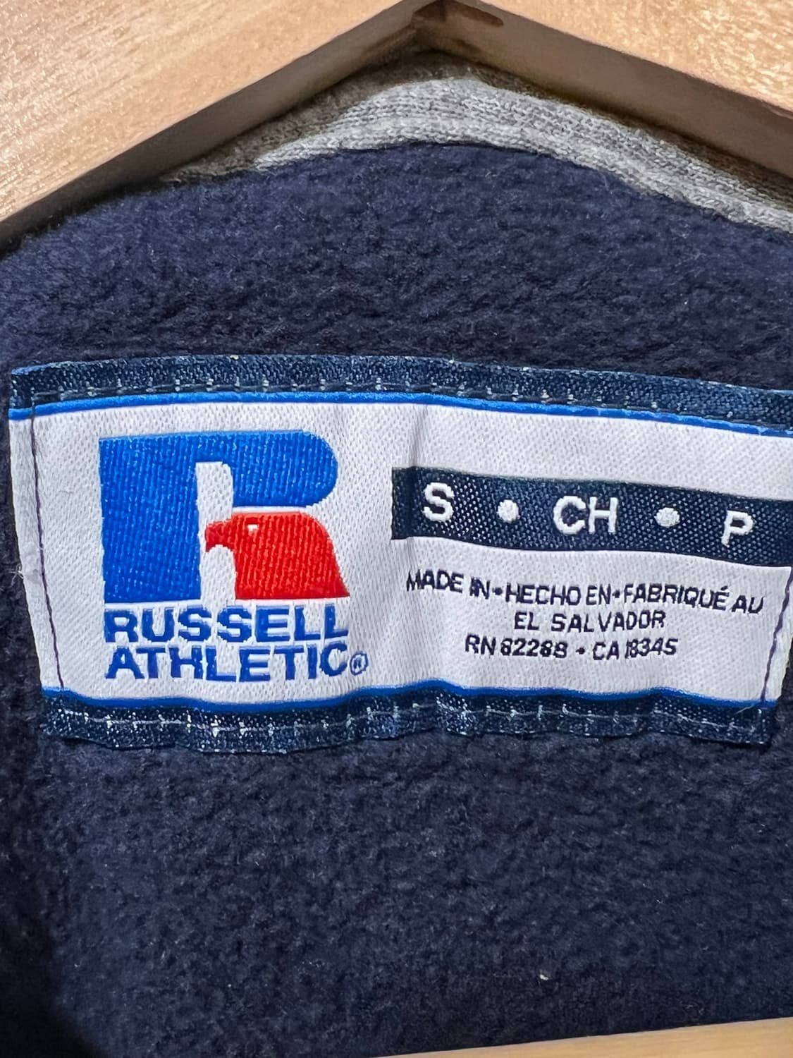 90s [S] 러셀 애슬레틱 후드 티셔츠 네이비 상품이미지7