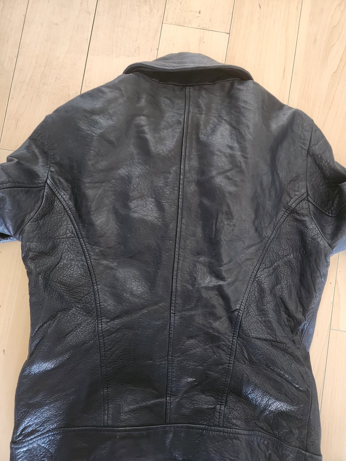 마시모두띠 양가죽 라이더 자켓 S 네이비 상품이미지2