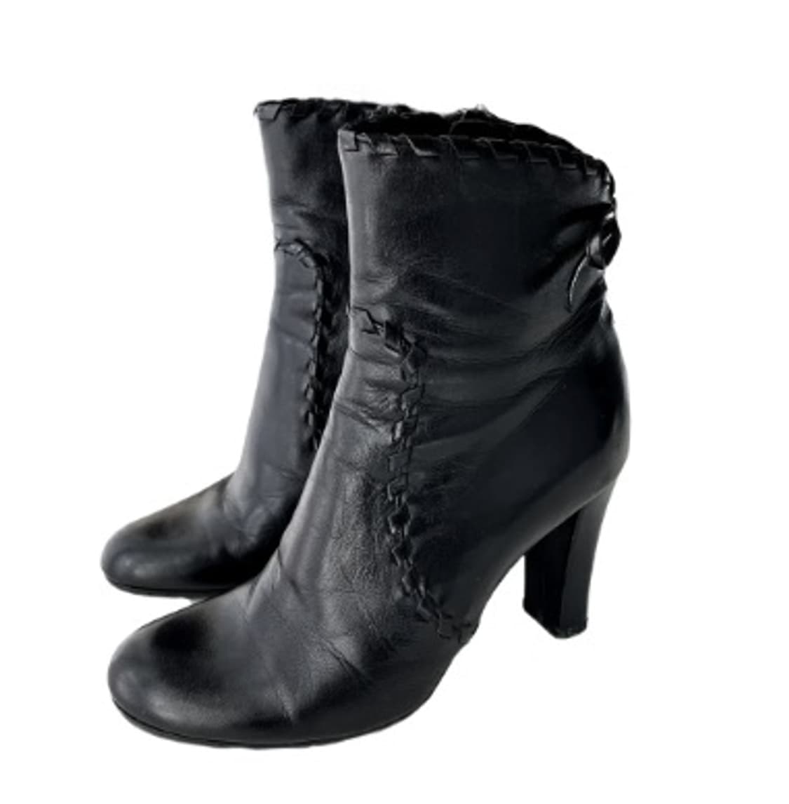 [정품] 크리스찬 디올 블랙 레더 하이탑 앵클 리본 부츠 235MM 상품이미지2