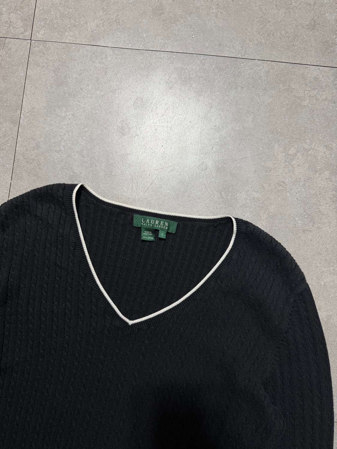 랄프로렌 폴로 그린라벨 케이블 빈티지 코튼 니트 44 size   상품이미지2