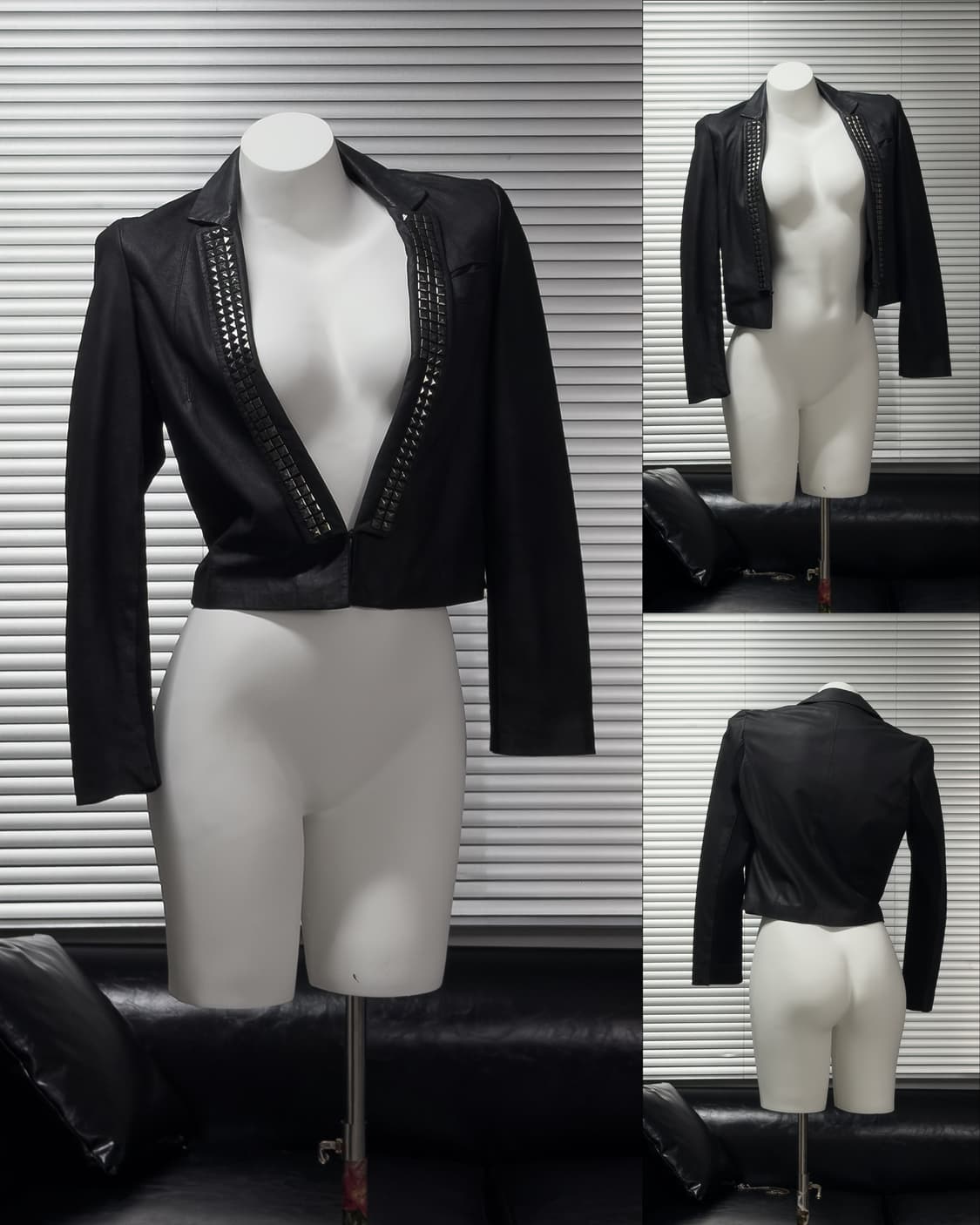 {UNKNOWN} Studs Lam Leather Jacket 상품이미지1