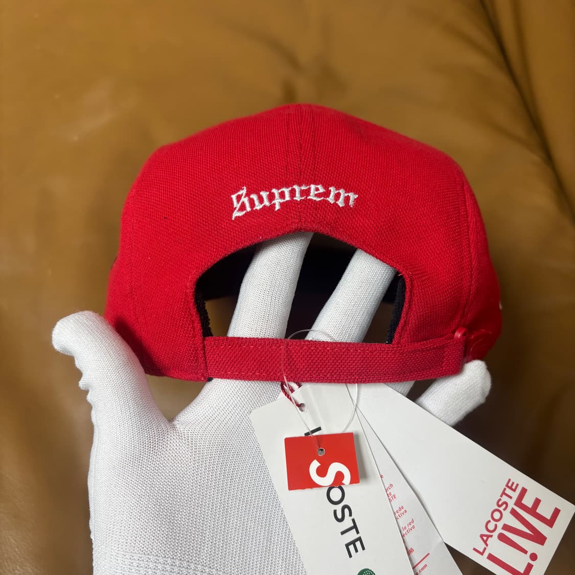 슈프림 라코스테 캠프캡 모자 워시드 레드 상품이미지7