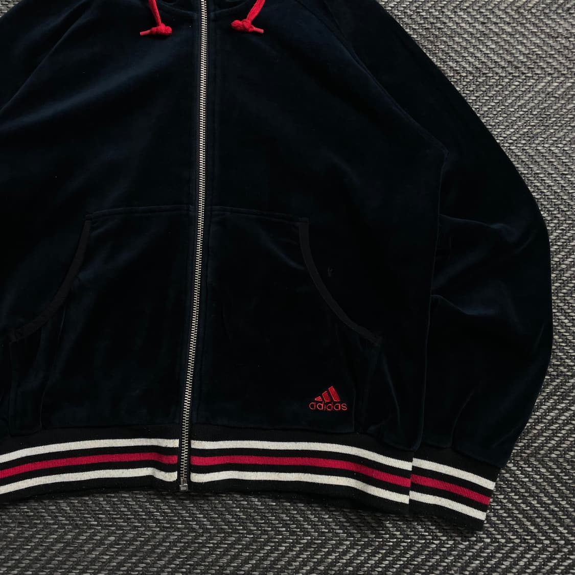 00s 아디다스 y2k 빈티지 벨벳 후드 트랙탑 y 4048 상품이미지3