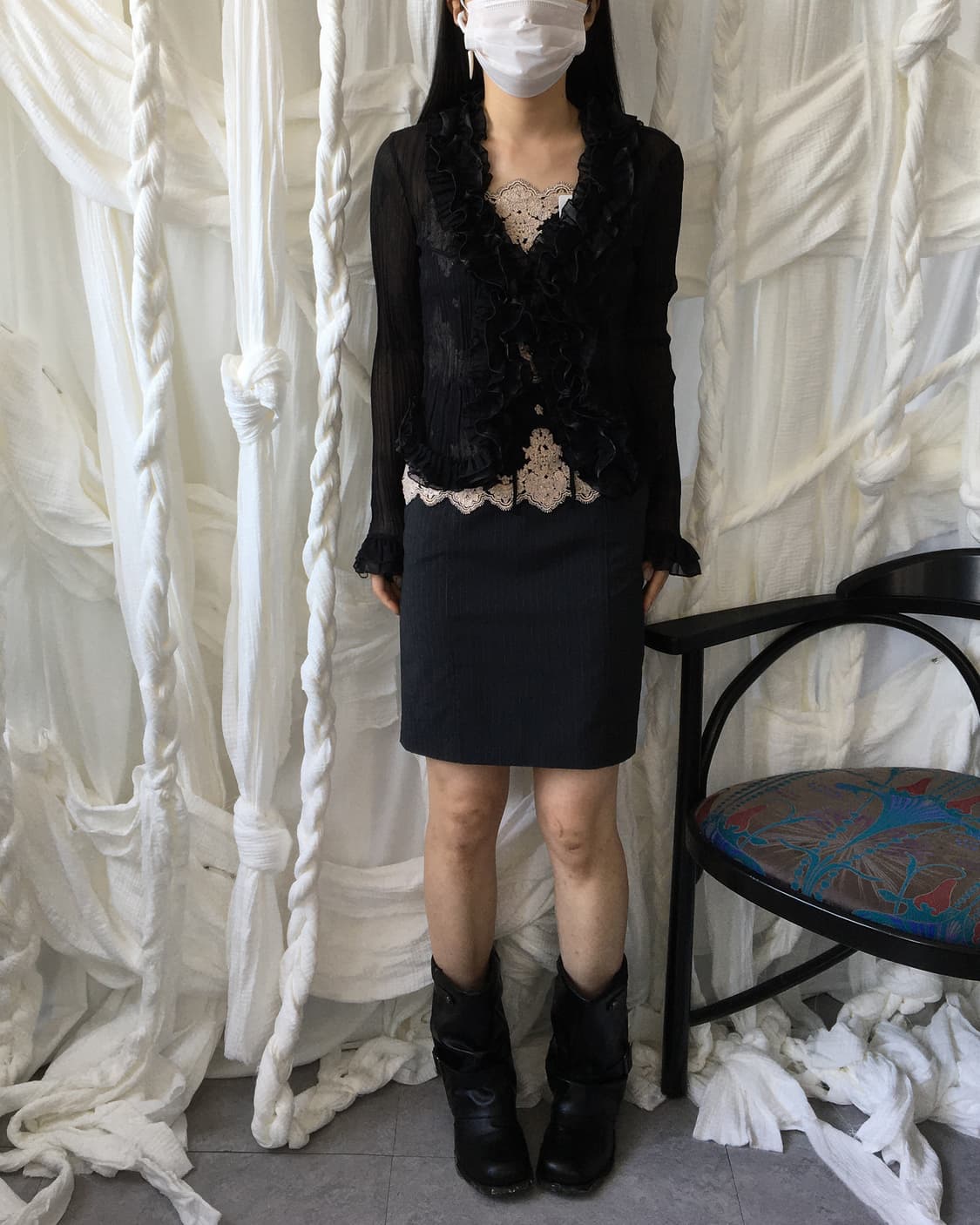 Ruffle point pleats cardigan 상품이미지1