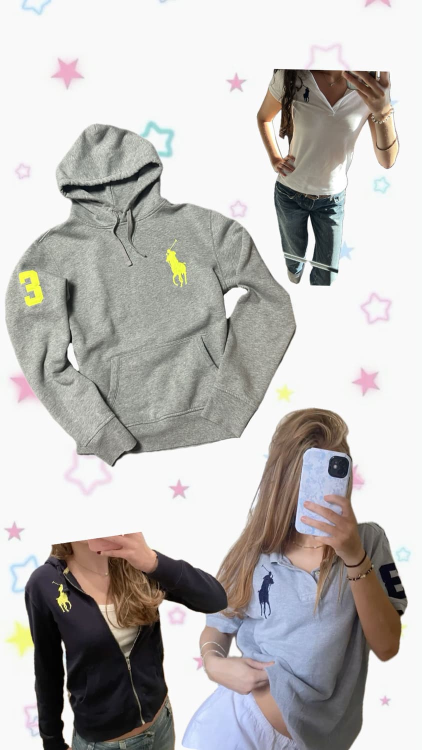 Polo gray&neon hoodie 상품이미지2