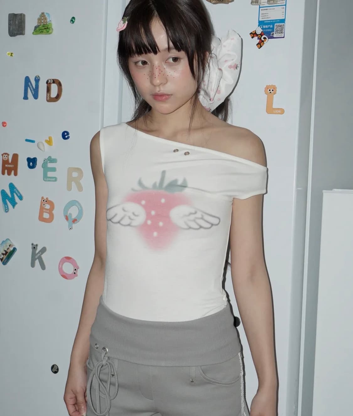 노피셜 노피스 베리 엔젤 썸머 오프숄더 탑 아이보리 상품이미지2