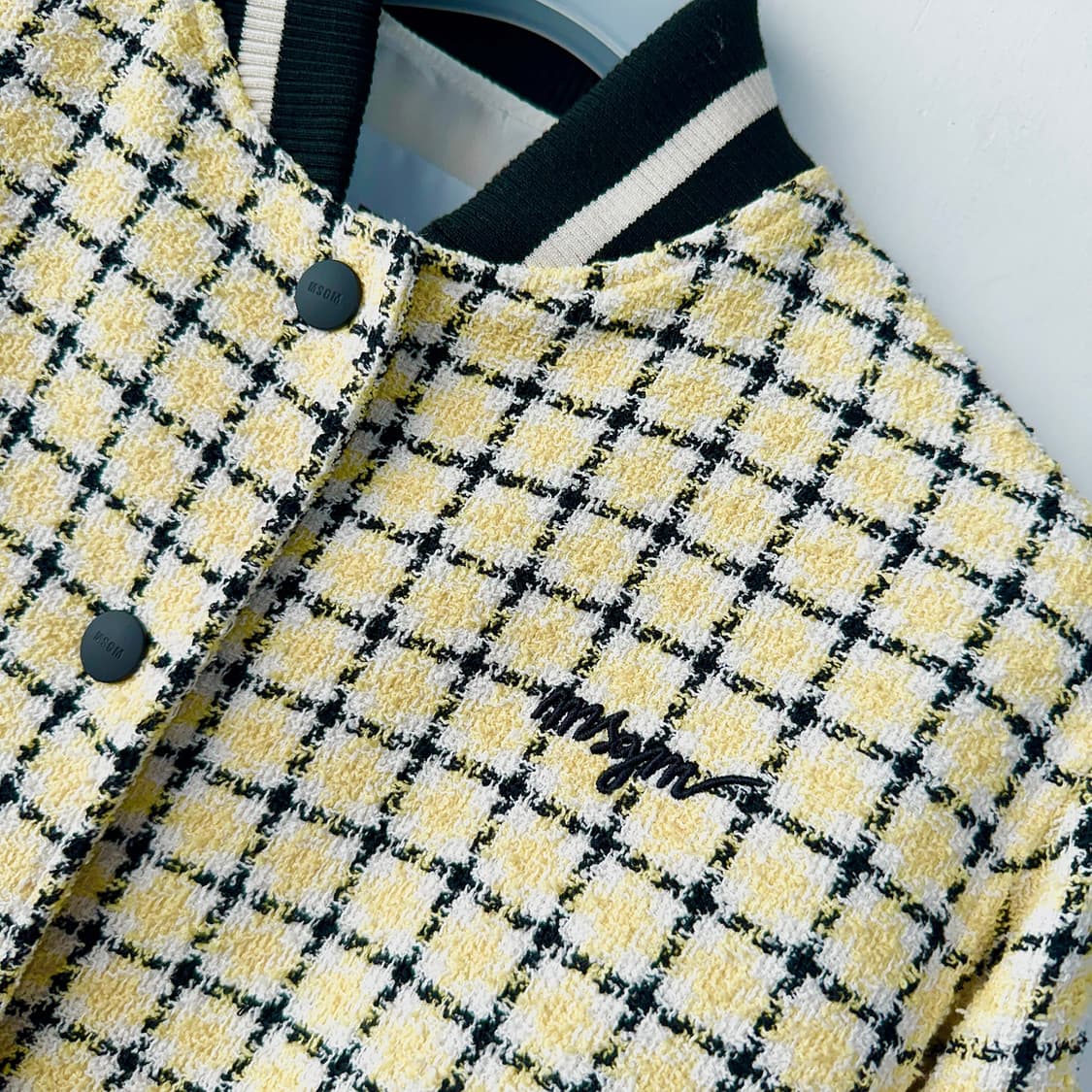 MSGM 트위드 로고 자수 블루종 상품이미지2