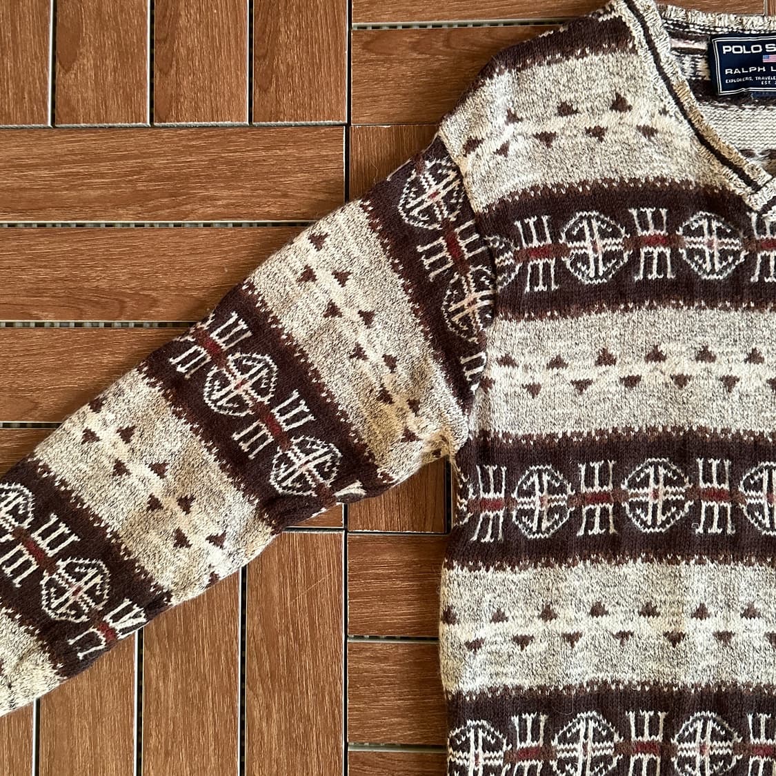 90‘s Polo sport native v-neck knit 상품이미지3