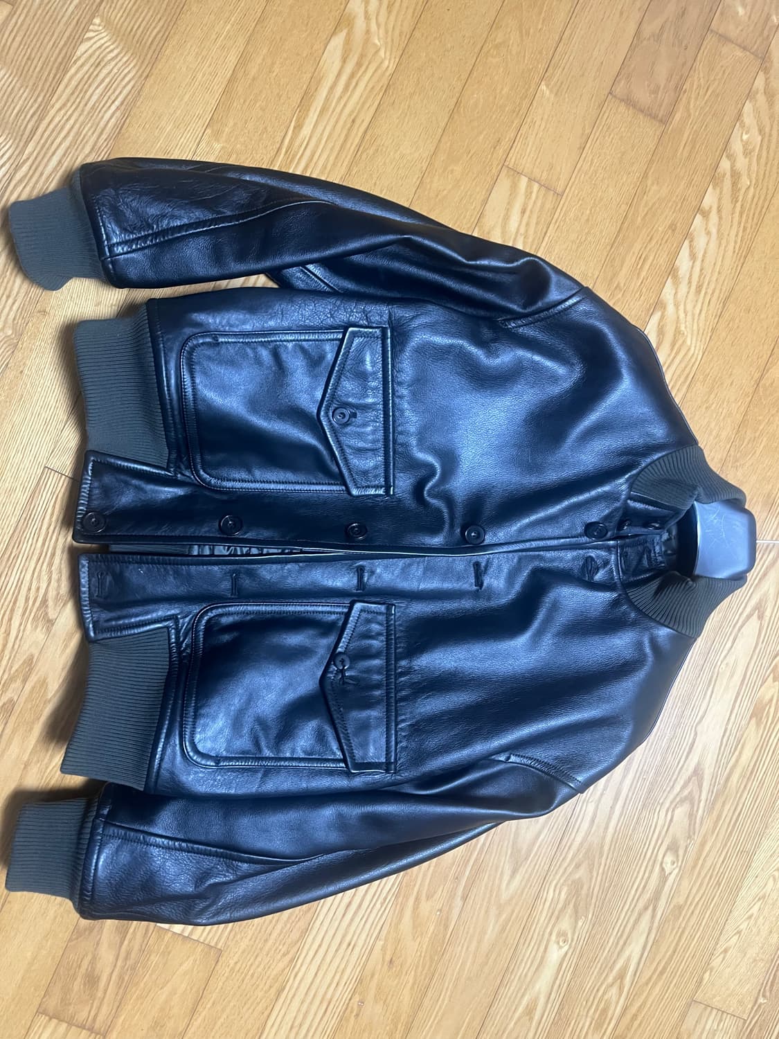 애프터프레이 A-1 레더 블루종 블랙 m사이즈 상품이미지3