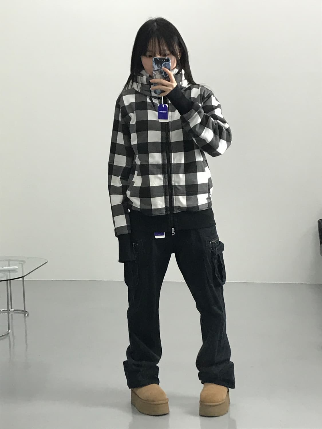 락해븐 체크패턴 집업 상품이미지2