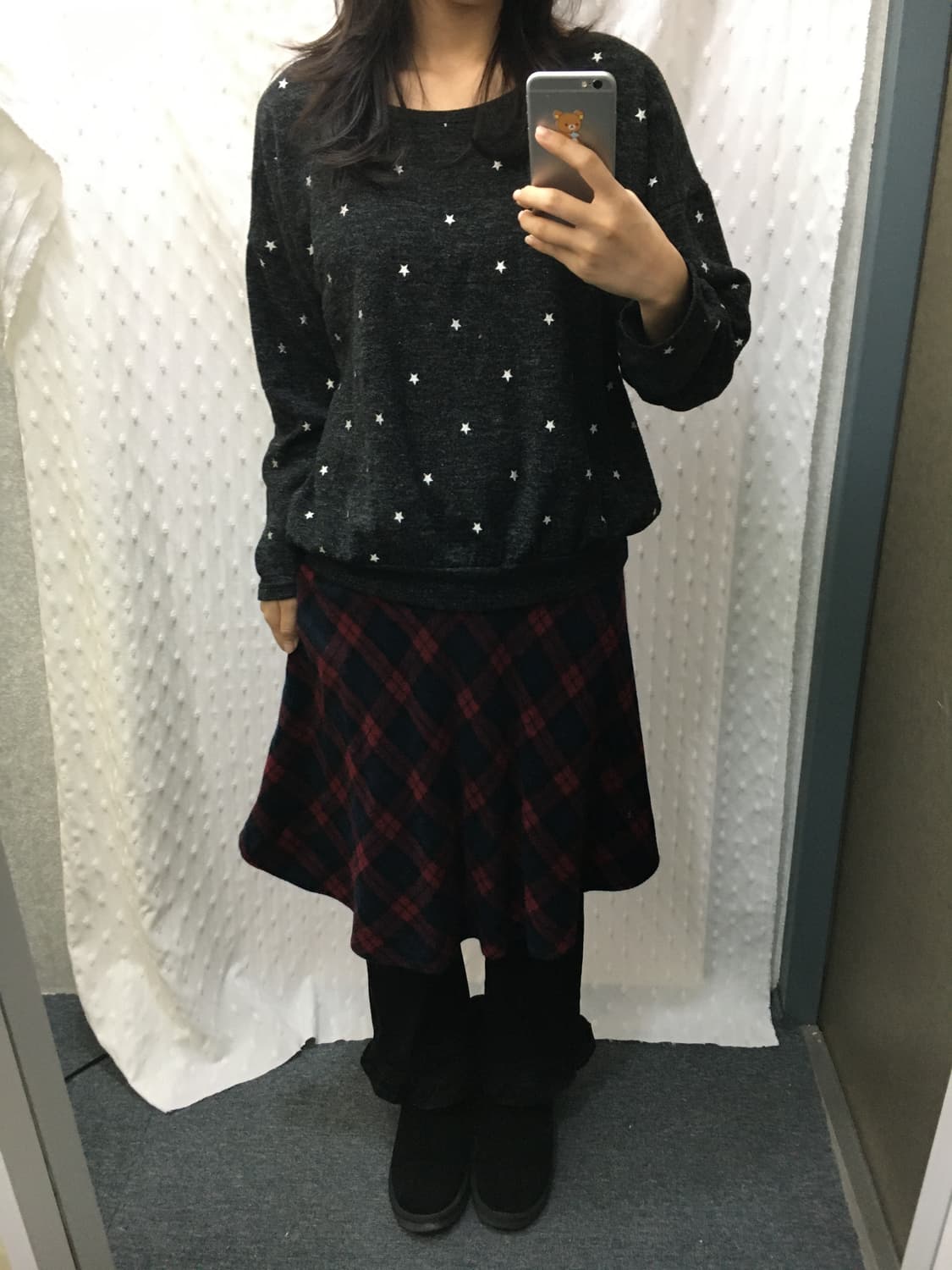 레드 체크 리본 포인트 스커트 상품이미지8