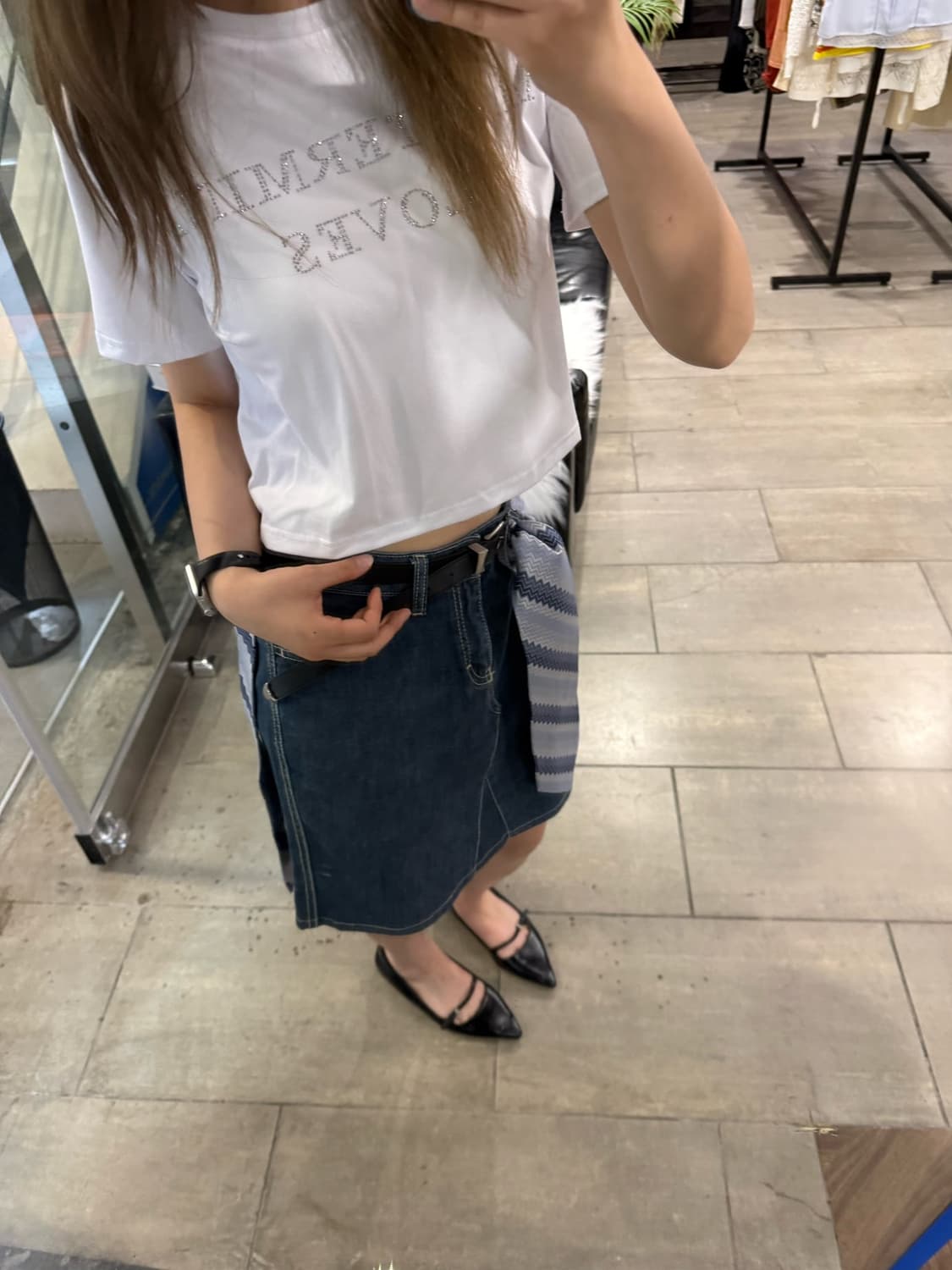 Calvin Klein 데님 스커트 상품이미지3