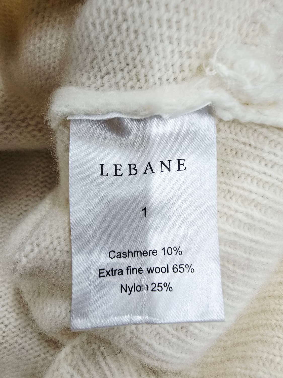 LEBANE 랩 가디건 아이보리 크롭 니트 울캐시미어 상품이미지8
