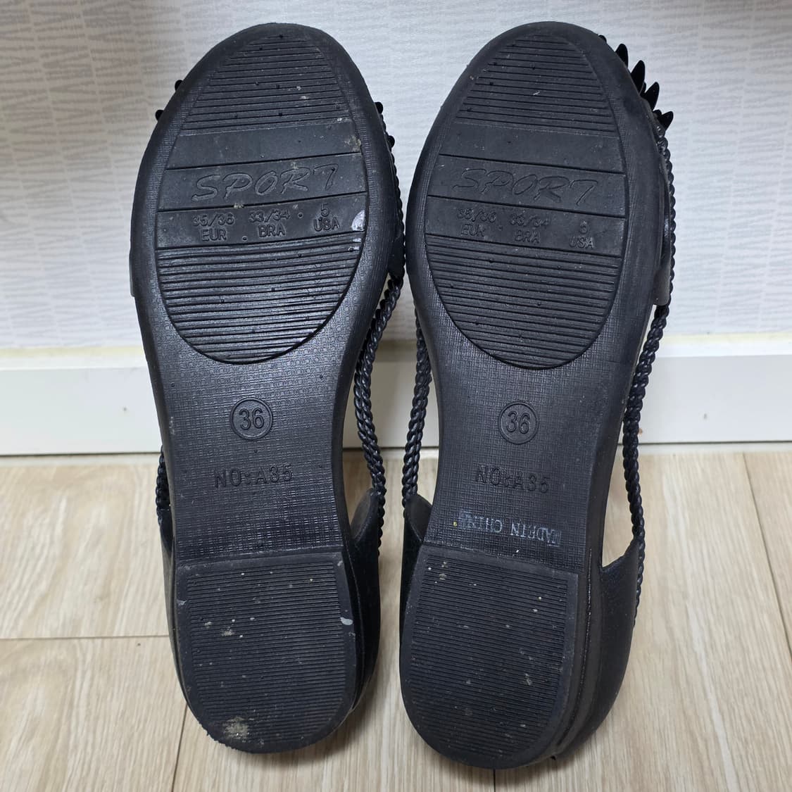 빈티지 블랙 로맨틱 플라워 젤리슈즈 상품이미지2