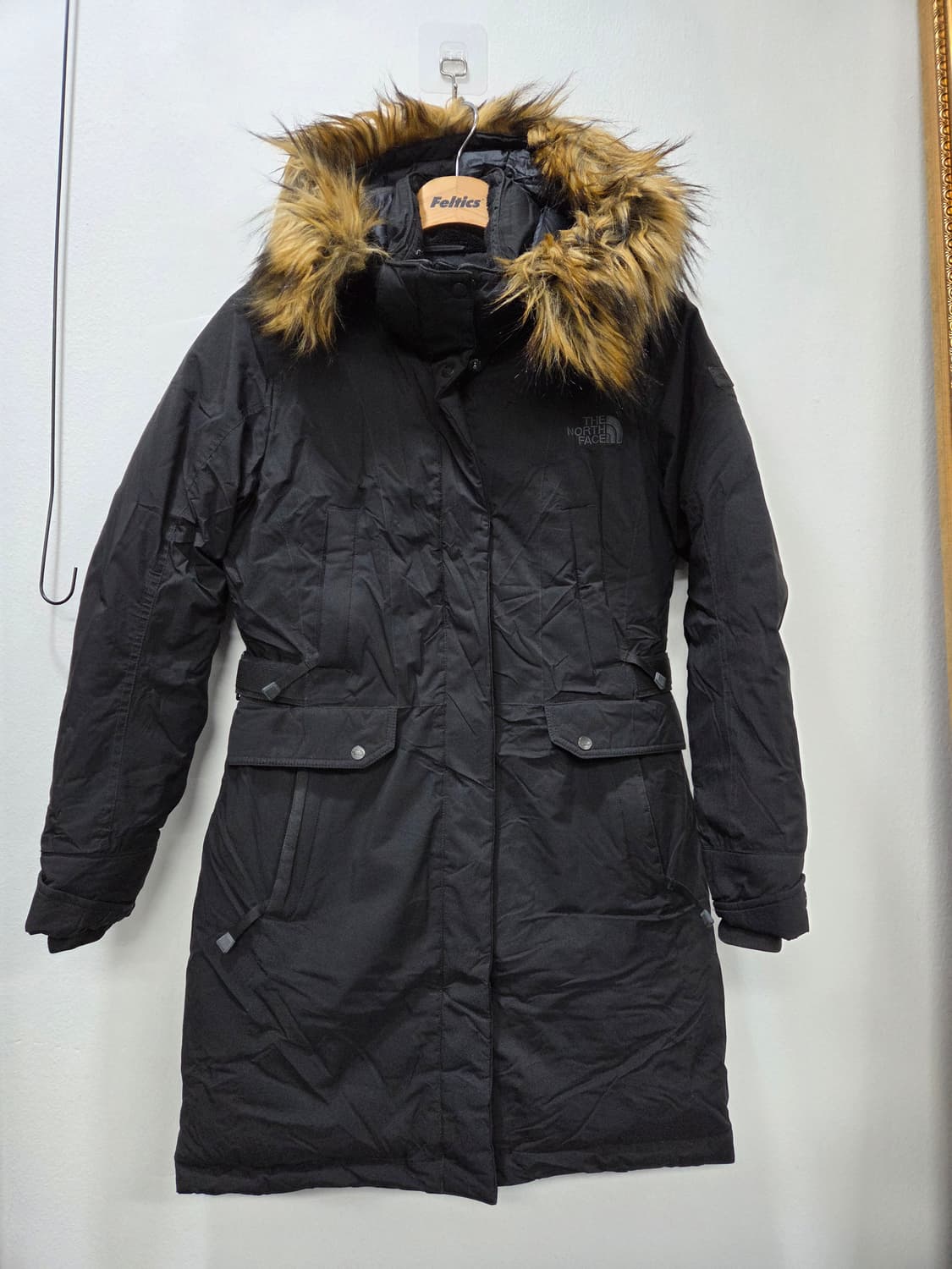 노스페이스 1211-13. 여성 블랙 롱 패딩 퍼 후드 85 상품이미지1