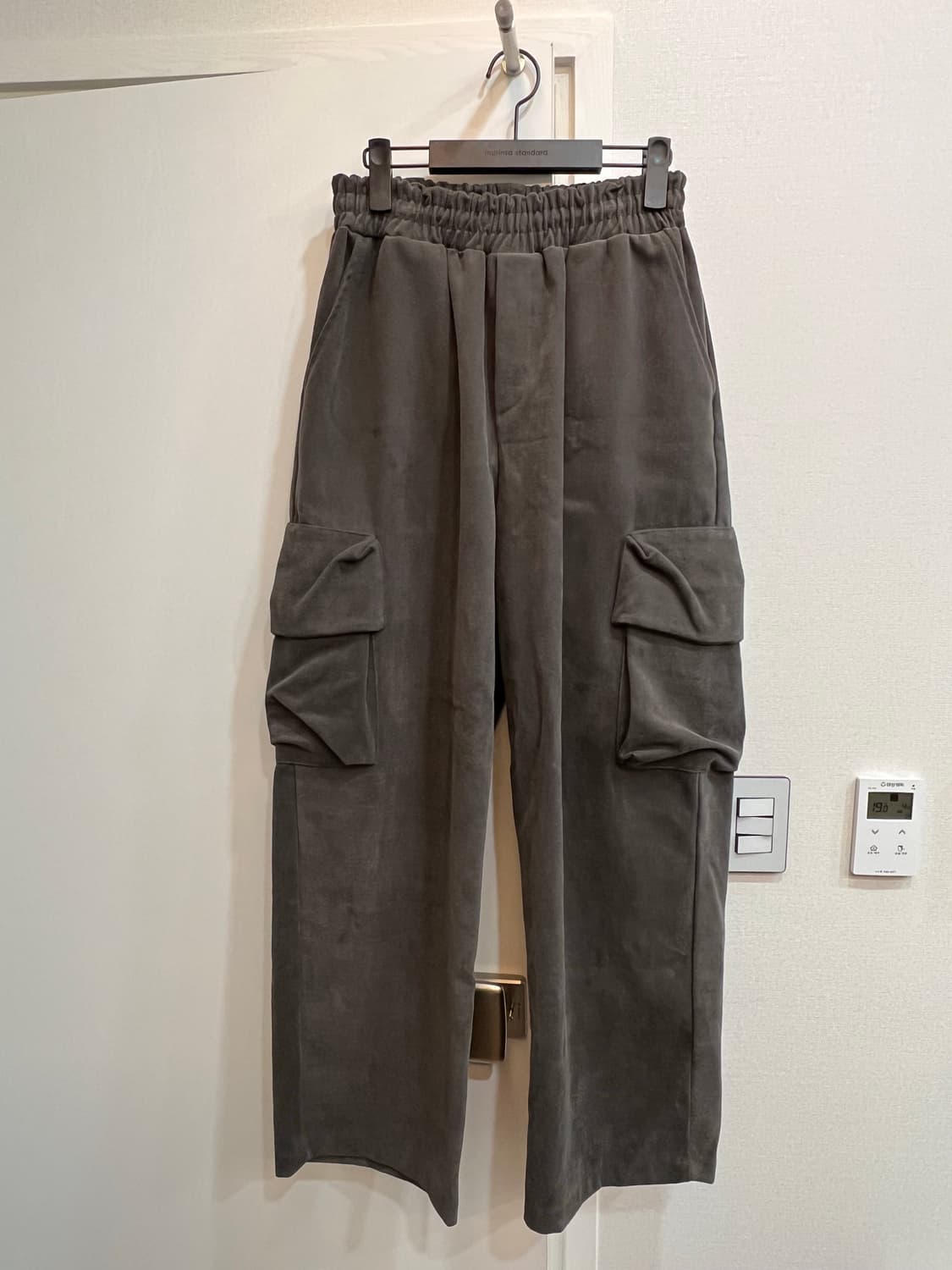 스케이터락 냅핑 코튼 카고 와이드 팬츠  차콜 (F) 상품이미지3