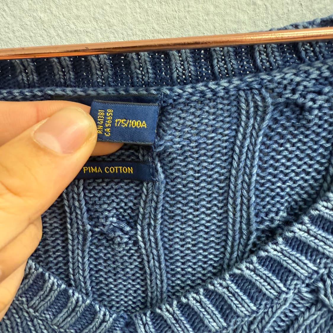 폴로 랄프로렌 오버핏 케이블 꽈배기 니트 스웨터 (XL) 상품이미지3