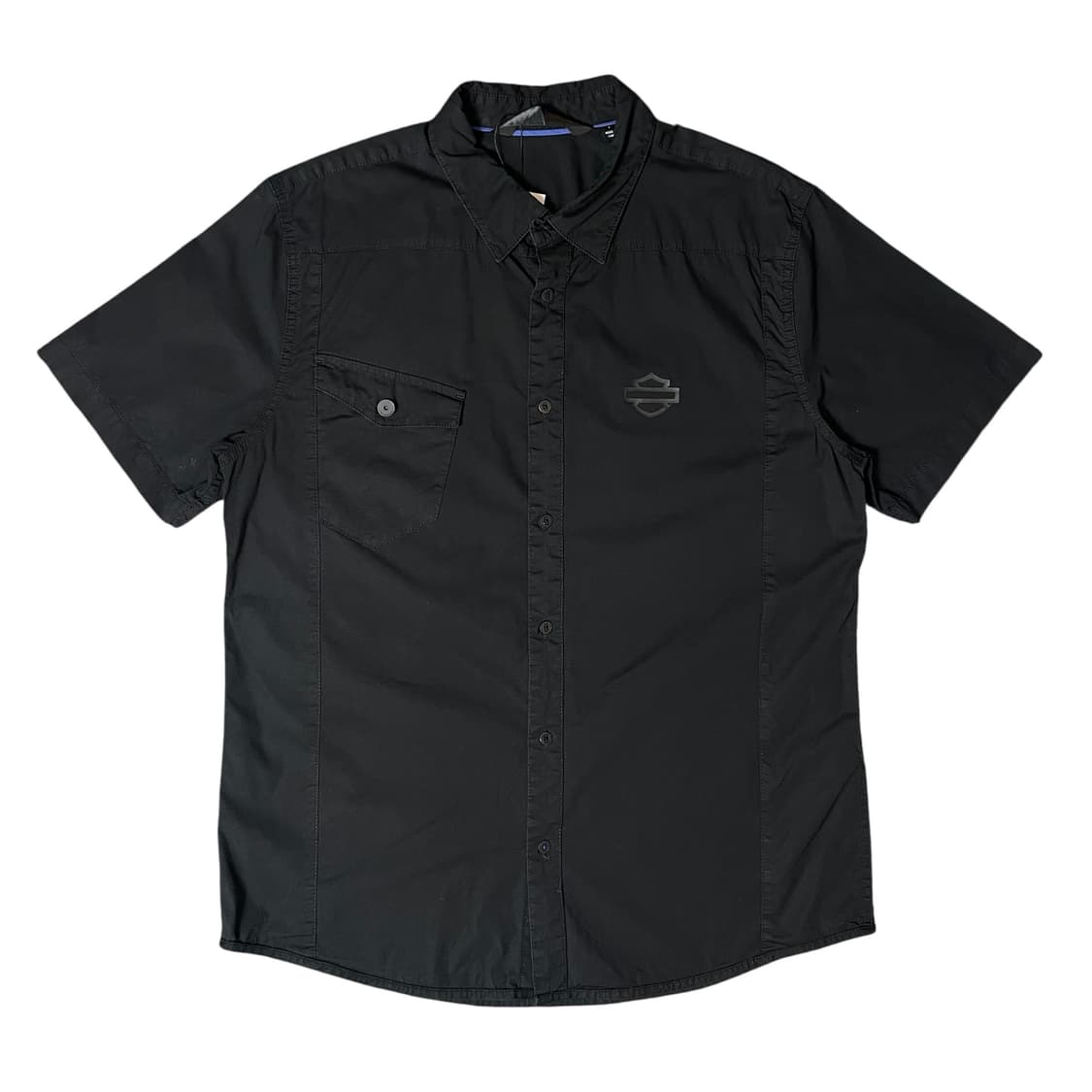 할리데이비슨 블랙 코튼 원포켓 메쉬 반팔 셔츠 L 상품이미지1